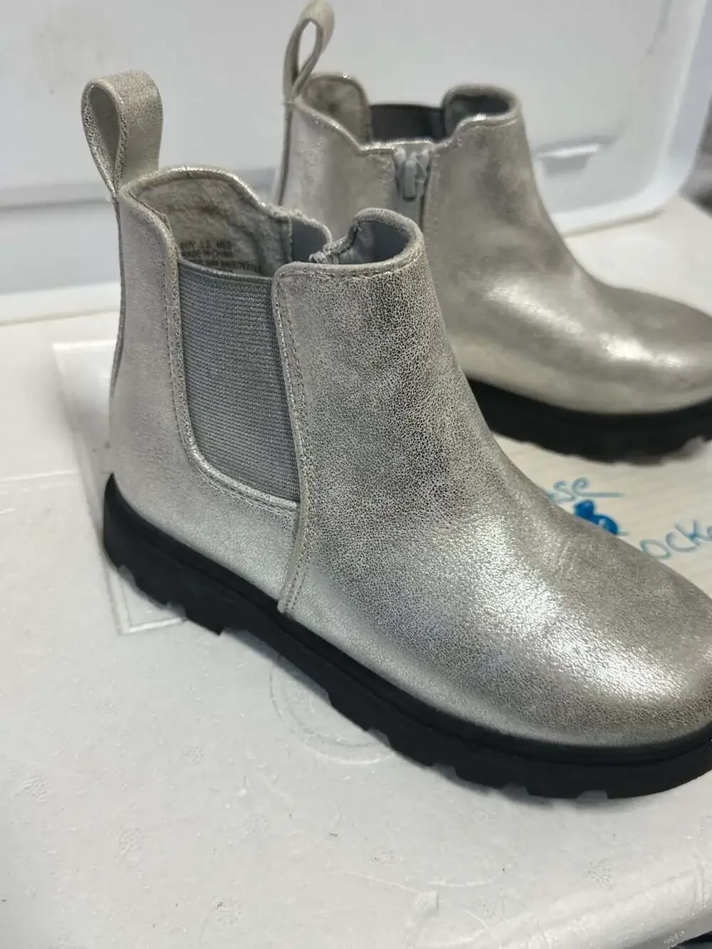 Sonoma Goods For Life Rovie Kids' Silver Metallic Chelsea Boots
